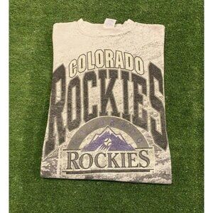 Vintage Colorado Rockies sweatshirt mens medium white black splash crewneck 90s